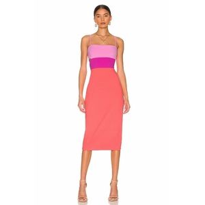 REVOLVE // Susana Monaco Strap Colorblock Midi Dress